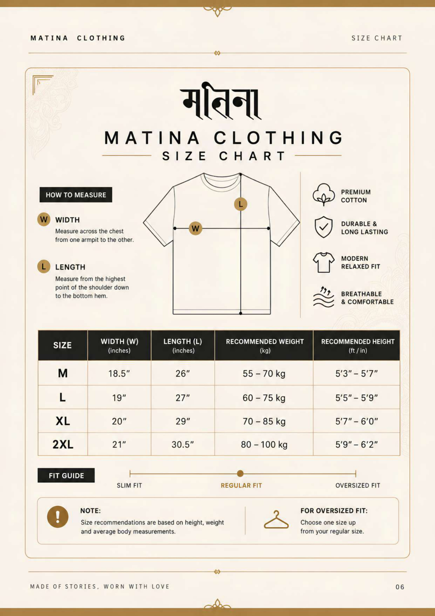 Matina Clothing size chart page 7